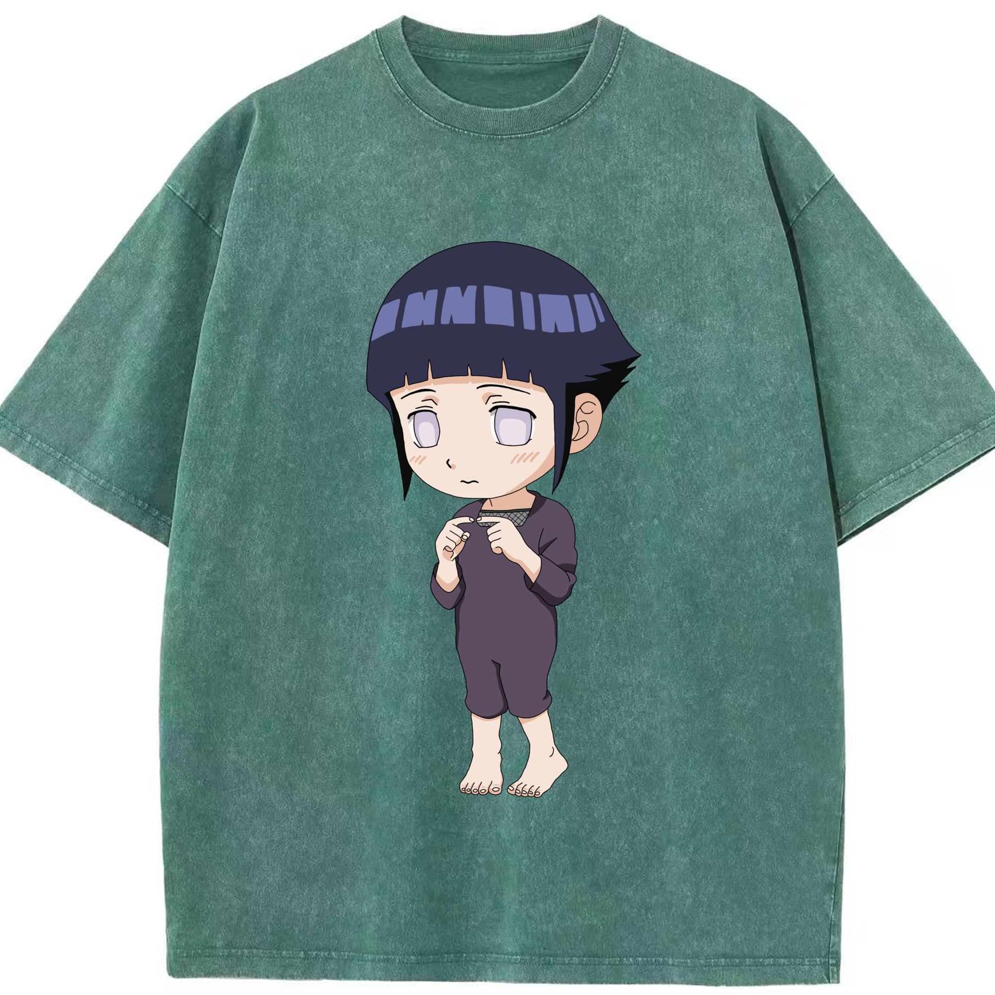 （画像用） NARUTO -ナルト- 日向ヒナタ Hyūga Hinata 綿100% ヴィンテージ風 半袖Tシャツ（フロントプリント）
